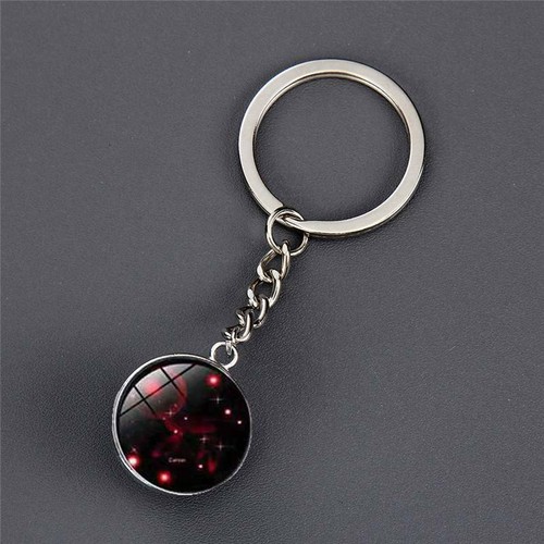 Segni Zodiacali Portachiavi Gioielli Moda 12 Costellazione Regalo di Compleanno Palla di Vetro - Foto 23 di 36
