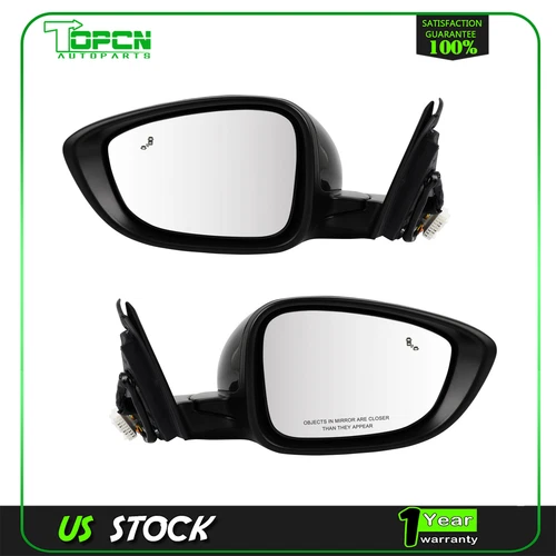 Pair Side View Mirror Power Heated BSM New For 2018 Honda ACCORD 18PIN