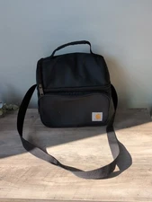 Lunch Cooler Bag Dual Compartment Thermal Insulated Black Tote Box School Office