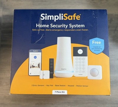 SimpliSafe Smart Home Security System (7-Piece Kit)   Base Station, Keypad-NEW