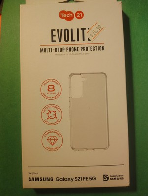 Tech 21 Evolite: Clear Phone Case: Samsung Galaxy S21 FE 5G: Multi Drop Protect