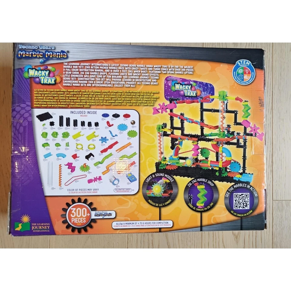 Techno Gears Marble Mania Wacky Trax Marble Maze 300+ Pieces STEM 2 Ft Tall NEW - Image 4 of 4