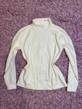 Vintage L.L. Bean Kids Cream Turtleneck Size 10 10/12 Cotton Preppy Old Money