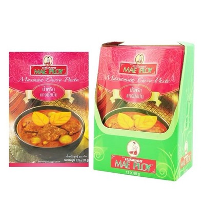 Mae Ploy Massaman Curry Paste Authentic Thai Cuisine Cooking Essential 12 x 50g