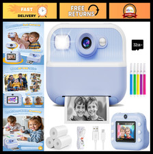 Dual Lens Instant Camera for Kids, 1080P Video, Portable Travel Toy, Gifts for A