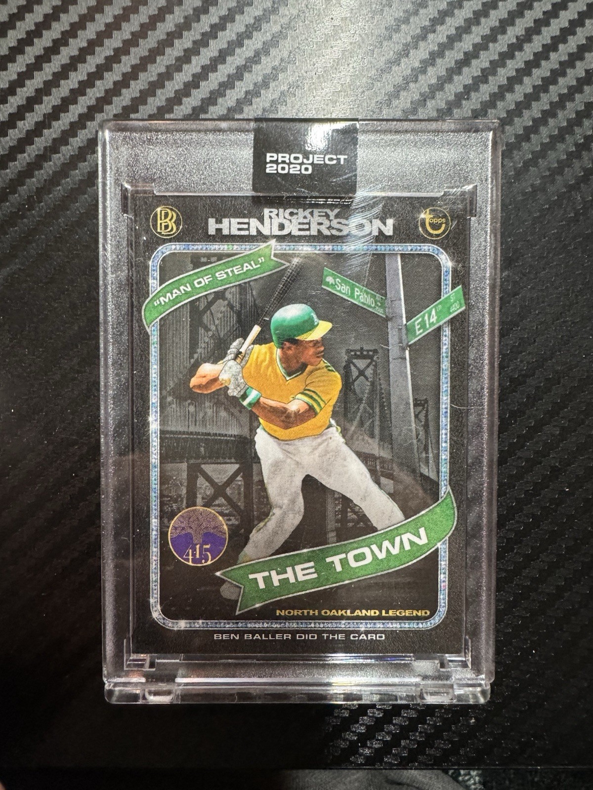 TOPPS PROJECT 2020 RICKEY HENDERSON 71 1980 482 OAKLAND AS ATHLETICS BEN BALLER 