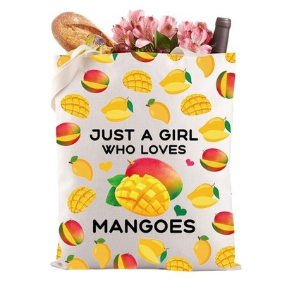 Just a Girl Mango Makeup Bag - Funny Mango Lover Gift (Tote)