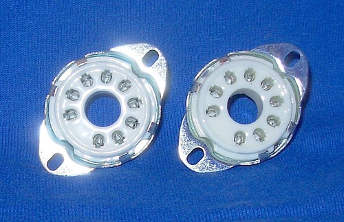 Pair New Ceramic 9 Pin Magnoval Sockets for 6GB5, 6KG6A, 6KV6, 40KG6A ...