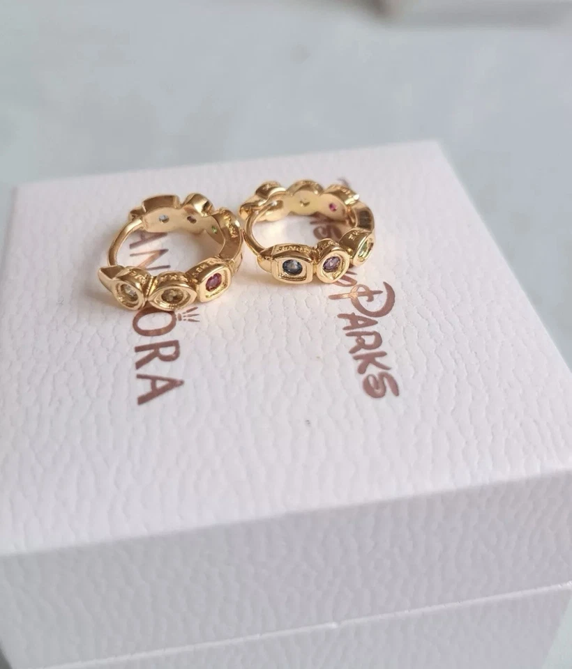 Pandora x Marvel Los Vengadores Infinito Piedras Aro Pendientes Nuevos - Auténticos Foto 2 de 3