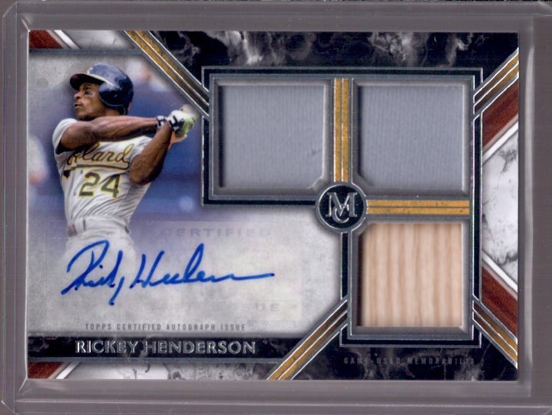 Rickey Henderson 直筆サイン入りフォトプラーク RICKEY HENDERSON 2022 Topps Museum Collection Game Jersey