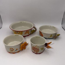 Creativeco-op Butterfly Measuring Cups Set of 4 Ceramic Flowers Handles