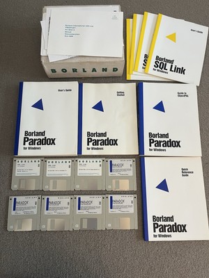 Borland PARADOX für Windows Version 4.5 Diskette & SQL Link Software Vintage