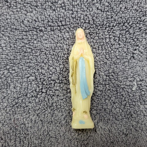 Vintage Kunststoff Jungfrau Maria Mutter Maria Statue Figur 3 Zoll groß Made in France