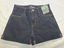 Girls' High Rise Jean Shorts Art Class Black Wash Adjustable Waistband Size M