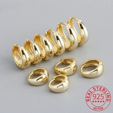 100 925 Sterling Silver 18K 6/7/8/9/10mm Round Hoop Earrings for Women Jewelry