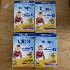 Baby Ddrops Liquid Vitamin D3 400 IU Dietary Supplement .5 ml 4 Boxes 06/2029