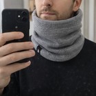Calentador de cuello máscara estirable bufanda gris cálido unisex