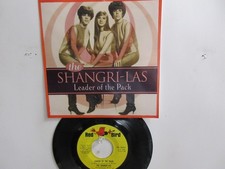💥' THE SHANGRI-LAS ' HIT 45 + PICTURE [LEADER OF THE PACK]  1964 !💥