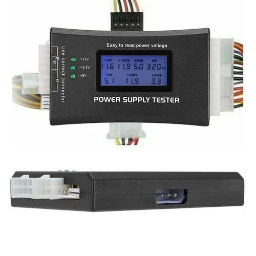 Power Supply Tester PC Computer LCD 20/24 Pin 4 PSU ATX BTX ITX SATA HDD Digital