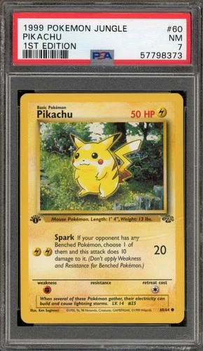 Pokemon Pikachu Jungle 1st Edition #60 PSA 7