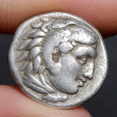 Alexander the Great Drachm Lifetime Issue Ancient Greek Silver Coin 328BC Zeus
