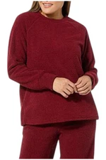 Comfort Code Women's Marshmallow Knit Crew Neck Top Smoky Maroon