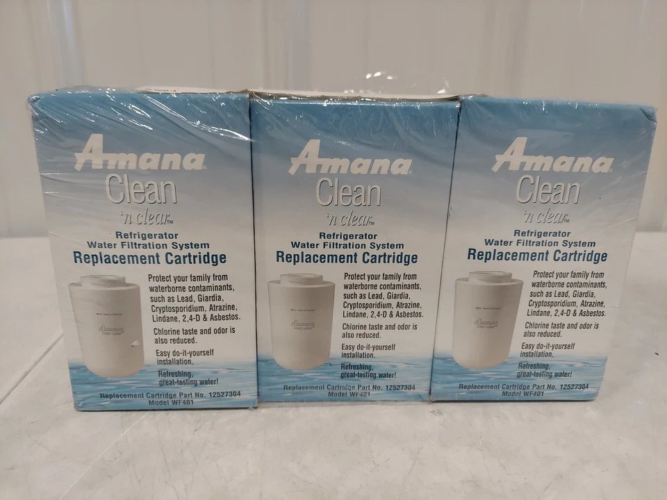 Amana Clean n Clear Refrigerator 3 pack Replacement Cartridge Filter Model WF401 - Image 2 of 4