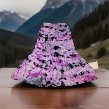 Karen Kane Tie-Dye Purple/Black Midi A-Line Pleated Stretch Skirt Size L