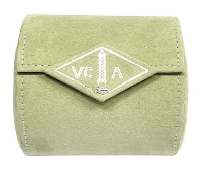 Van Cleef & Arpels Travel Bracelet Watch Box Case Pouch Empty Suede Green Mint