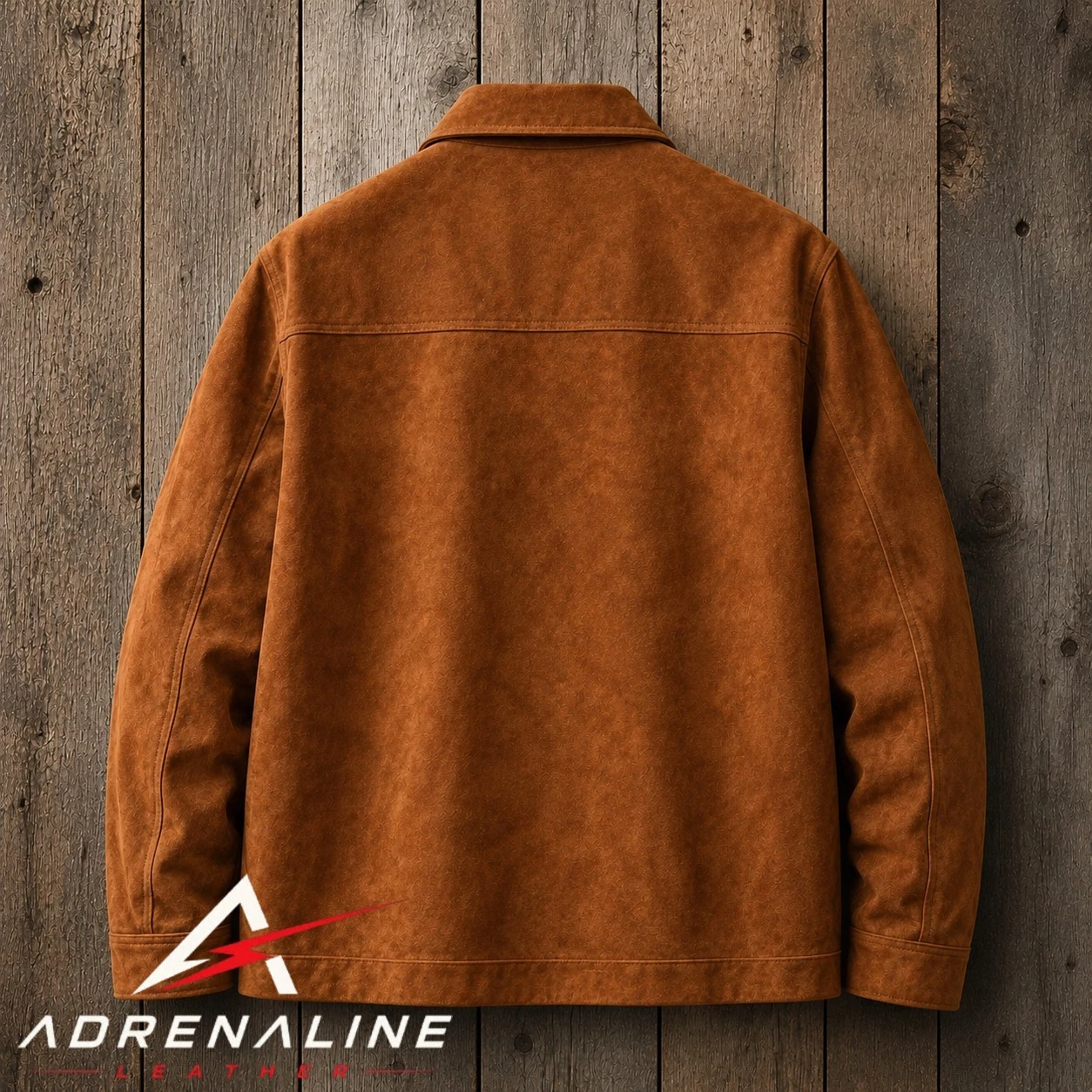 Mens Suede Leather Jacket Western Cowboy Coat Buttoned Down Jacket Classic Tan image 2