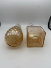 Set 2 Vintage OLD FORESTER  Iridescent Carnival Glass Whiskey Bottle Decanters — photo 2