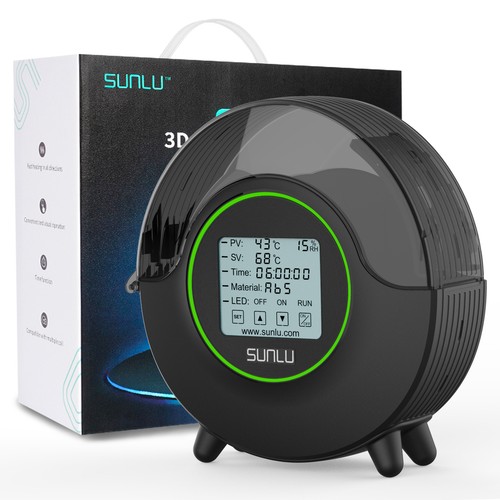 SUNLU S2 Dryer Box With Fan,70℃ Max Temp,360° Heating,Filament Drying Box Black