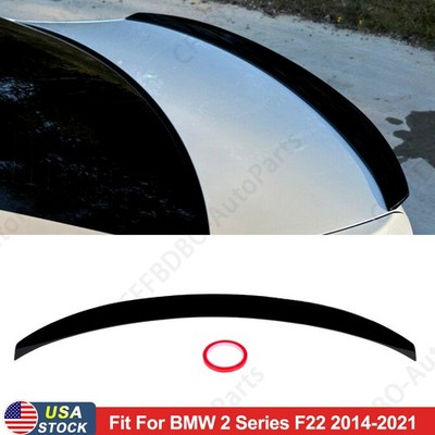 Fits BMW 14-21 F22 2-Series Coupe Glossy Black M Performance Style Trunk Spoiler