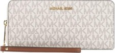  Michael Kors Jet Set Travel Large Logo Continental Wristlet 35F8GTVT3B Vanilla