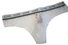 .VICTORIA'S SECRET THICK LOGO WAISTBAND THONG PANTY L