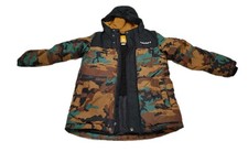 Timberland Boys Kids Puffer Coat Full Zip Hooded Jacket (Camouflage, S- 8)