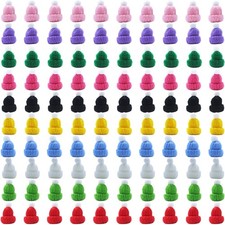 Mini Santa Hats, 100PCS Mini Hats for Crafts, Christmas Tiny Hat Knitting Doll H