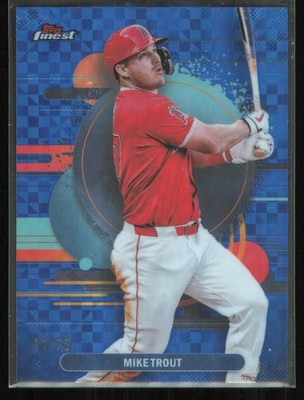 2025 Finest #131 Mike Trout Blue Checkerboard Refractor #/75