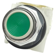 Schneider Electric 9001KR1GH13 Green Push Button ø30mm, 1NO + 1NC, 600VAC 10A