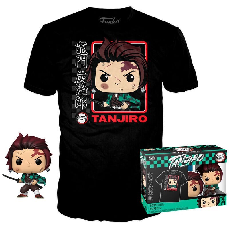 Set Figura Pop & Tee Demon Slayer Kitmesu No Yaiba Tanjiro Funko xl