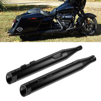 #ad SHARKROAD 4.5”Slip Exhaust for Harley Slip On Mufflers Upgrade Street Glide $279.99