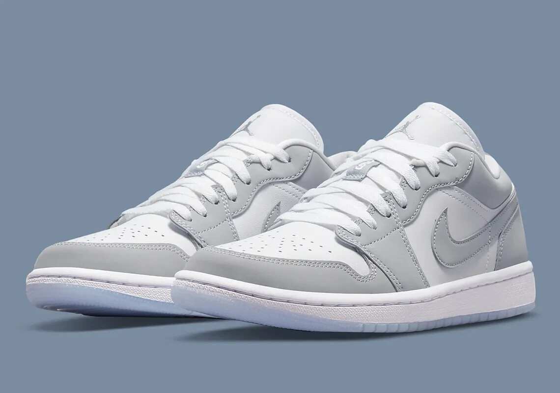 Size 8 - Jordan 1 Low White Wolf Grey W for sale online | eBay