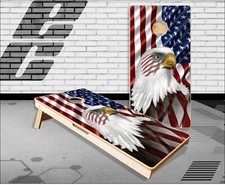 American Flag Eagle FADE Cornhole Boards Bean Bag Toss Game