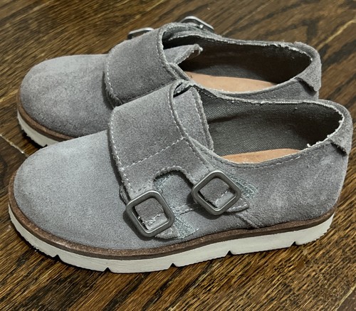 Zara Baby Boy Grey Suede Leather Monk Loafer Shoes Size 23 / US 6.5. Worn Once! - Picture 3 of 6