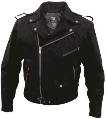 Men's Black Denim Motorcycle Jacket Australia