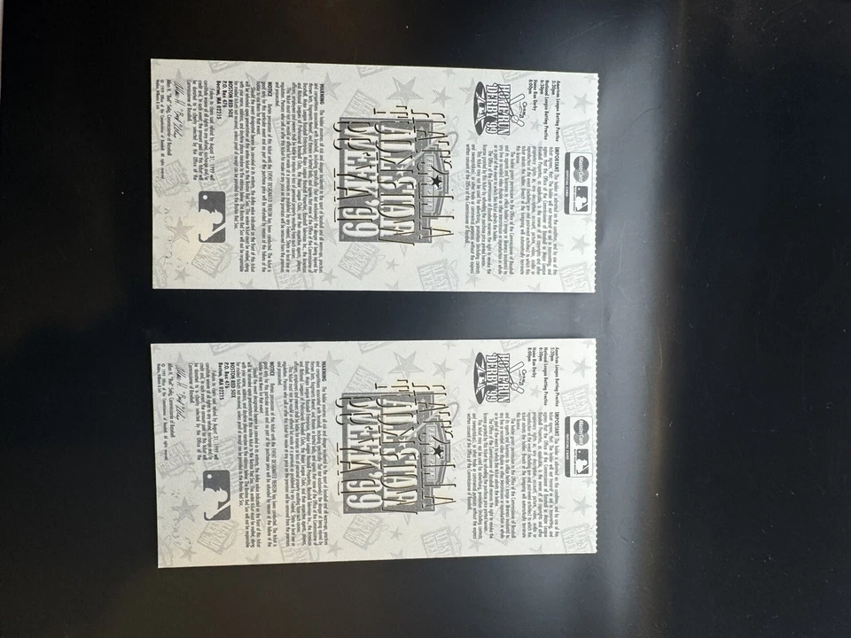 Lote de 2 boletos de entrenamiento MLB All Star Game Home Run Derby 1999 - Griffey McGwire Foto 2 de 2