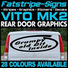 to fit MERCEDES VITO GRUMPY OLD GIT INSIDE FUNNY CAMPER VAN STICKERS GRAPHICS