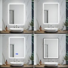 LED Bathroom Mirror With Shaver Socket / Demister / Illuminated Lights 600x800mm