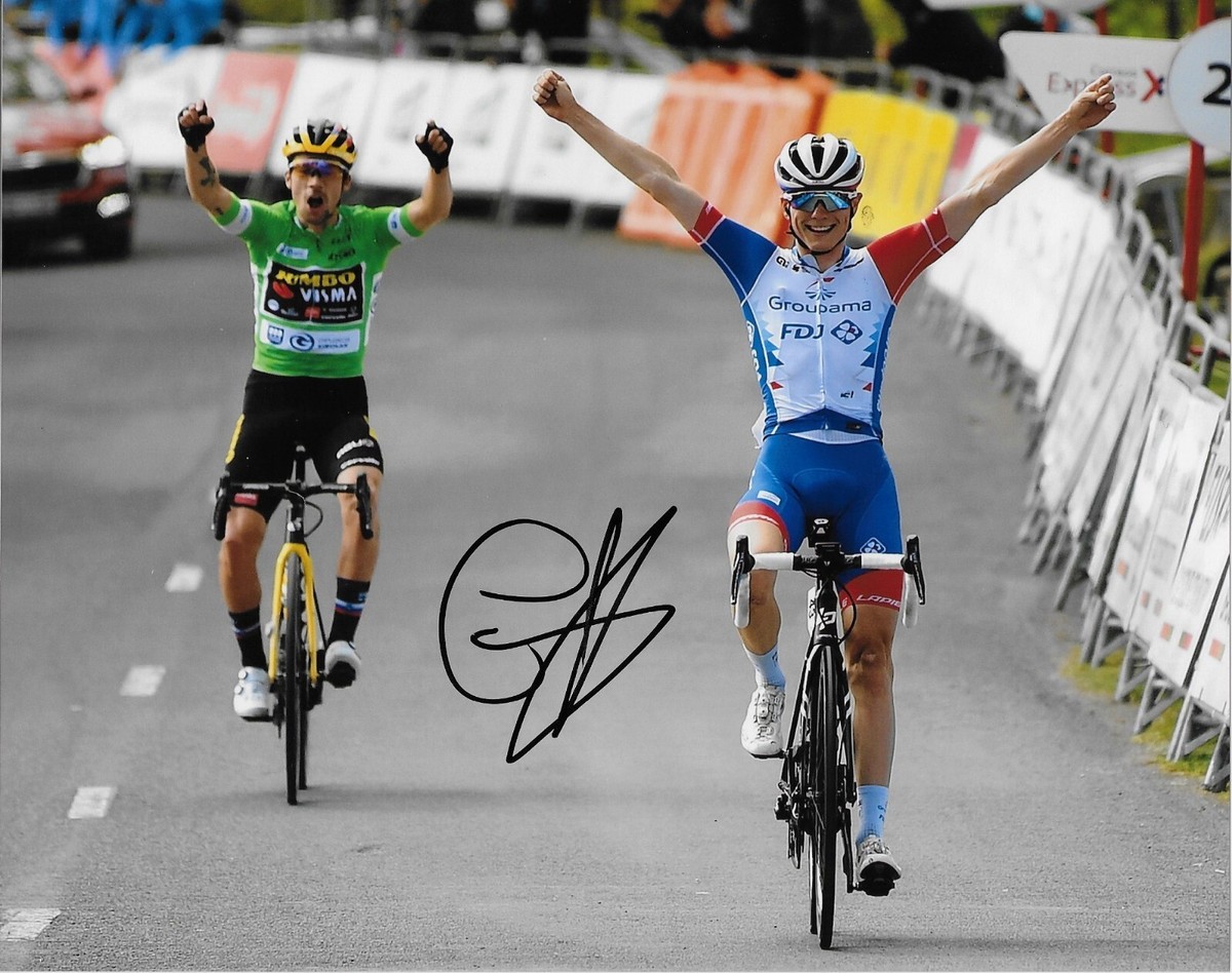 Autographed Cycling David Gaudu UCI Team Groupama-FDJ 8x10 Photo #1 Original - Main Image
