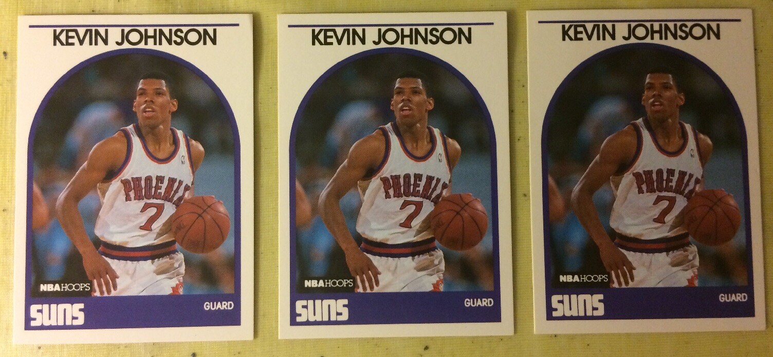 Lot (3) 1989-90 Kevin Johnson Basketball Rookie Card #35 Phoenix Suns High Grade